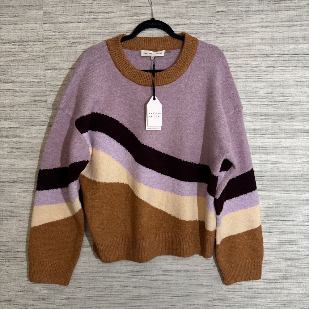 English Factory Crewneck Gorgeous Fall Color Sweater Large
